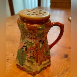 Vintage Japanese‎ Porcelain Sugar Sifter Kutani Style Rare 4.5”